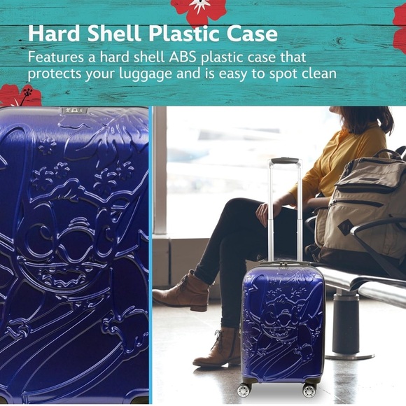 RARE Ful Disney Stitch Royal Blue Carryon Rolling Suitcase - Luggage NWT - Picture 4 of 6